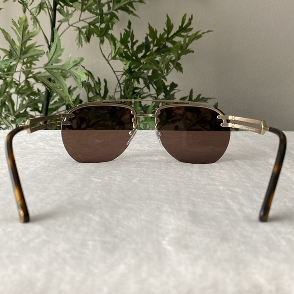 Bvlgari Aviators/Pilot Sunglasses (BV5052, Gold/Brown) - Picture 5 of 16
